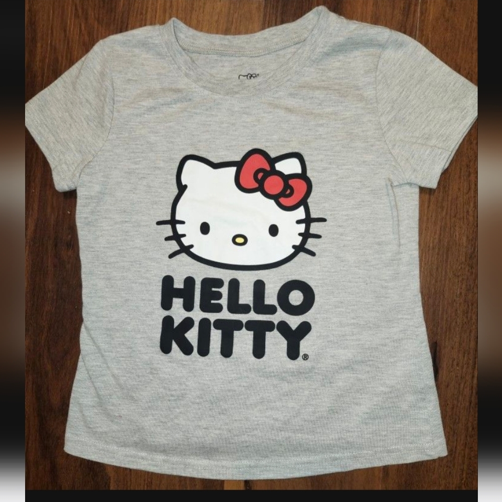 RARE NWOT girls sz 7 Hello Kitty Gray short sleeve tee, IMPOSSIBLE TO FIND